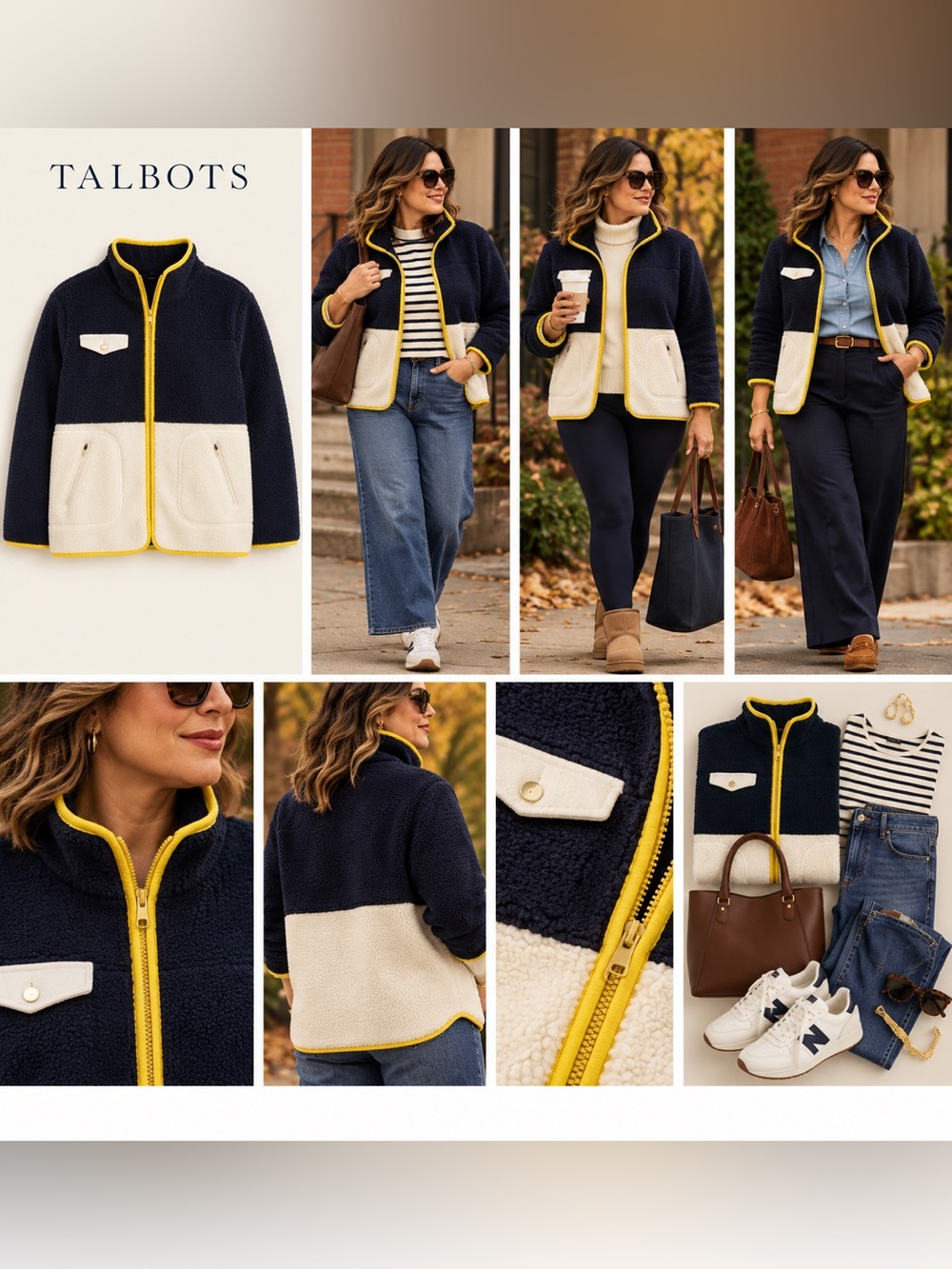 Talbots Sherpa Colorblock Jacket 1X